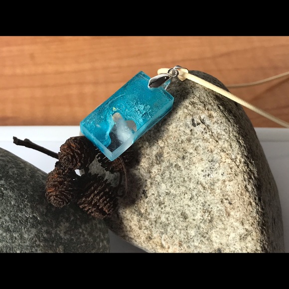 Handmade Selenite Infused Iceberg Glacier Pendant - Picture 1 of 6